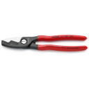 Kabeļu &scaron;ķēres ar dubulto asmeni, Knipex, 95 11 200 SB, grie&scaron;anas jauda līdz 70 mm&sup2;, ergonomiskas rokturi.