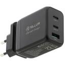 Tellur Lādētājs TLL151451, 65W, 2xUSB-C, USB-A, AC 100-240V, 1,5A, 5V/3A, 9V/3A, 12V/3A, 15V/3A, 20V/3,25A, 4,5V/5A, 5V/4,5A