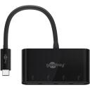 Goobay 4 portu USB-C daudzportu adapteris 61073, C tips, USB-A, līdz 5 Gbps, Plug and Play