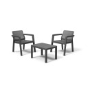 Aiam&ouml;&ouml;blikomplekt Emily Balcony Set hall KETER 29209815939 Tugitoolid 68x64x74cm; Laud 47x65x42cm