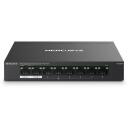 Mercusys Darbo komutatorius MS108GP, 8x 10/100/1000 Mbps, 7 PoE+ prievadai, 65 W, Valdomas, Metalinis korpusas, Plug and Play