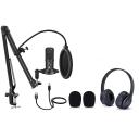 Easypix My Studio Podcast 62021, 36dB, 20-20000Hz, 32&Omega;, USB Type-A, rinkinys: mikrofonas, garso filtras, ausinės, stovas