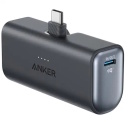 Super ērts un kompakts ārējais uzlādes akumulators 5000 mAh 12 W ar iebūvētu USB-C konektoru melns A1653H11 Anker