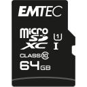 Emtec microSDXC 64GB UHS-I U1 EliteGold ECMSDM64GXC10GP, 64GB, 90MB/s, 20MB/s, UHS-I, SD adapter