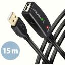 Axagon USB кабель ADR-215, 15м, активный A-M к A-F, 1 x USB 2.0, 1 x USB 3.0, черный