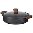 Resto kastrul 93506, 4.4 L, 28 cm, &uuml;mmargune, must/puit, klaasist kaas, ergonoomilised k&auml;epidemed, induktsioonip&otilde;hi