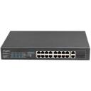Lanberg Komutators RSFE-16P-2C-150, 230V, 18xRJ-45, 2xSFP, 10/100Mbps, PoE+, 150W, nepārvaldāms