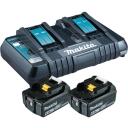 Makita Energiatootmise komplekt 18V 6Ah 199484-8, 2x aku BL1860B, 1x laadija DC18RD, 18V, 6.0Ah