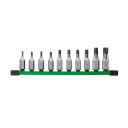 ⅜&Prime;UZGRIEŽŅU KOMPLEKTS AR TORX BITU UZGAĻIEM, 3/8" DRIVE TORX BIT SOCKET SET - 10 PC, 4932480564 MILWAUKEE