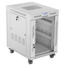 Lanberg Rack kapp 19" vabalt seisv 15U, FF01-6815-12SL, hall, 6 jahutusventilaatorit, 180&deg; ukse avamine