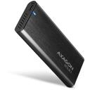 Axagon SSD korpusas EEM2-SBC M.2 SATA, 10Gb/s, USB-C 3.2 Gen 2, juodas, be varžtų, 42/60/80 mm