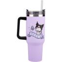 Paladone Kuromi izolēta krūzīte PP14604KUR, 900ml, purpursarkana, daudzvirzienu vāks, ērts rokturis, salmiņ&scaron;