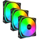 Montech Korpusinis ventiliatorius RX120 PRO BLACK 3 IN 1, 120mm, 1600RPM, 72.3CFM, 1.63mmH2O, HDB, 20 LED, RGB valdiklis