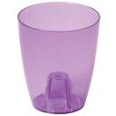 Prosperplast Orchid Pot Coubi 7634777, 1.5L, skaidrus violetinės, cilindrinė forma, vidinis vandens rezervuaras