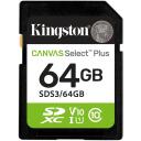 Kingston Technology 64GB SDXC Canvas Select Plus Gen3, SDS3/64GB, 100MB/s, C10, UHS-I, U1, V10
