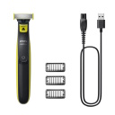 Philips QP2724/10 OneBlade hibrīda trimmeris un skuveklis NiMH akumulators līdz 45 min Wet & Dry 3 ķemmēm Black/Lime