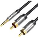 Vention Audio kaabel 2xRCA kuni 3.5mm BCFBD, 0.5m, must