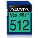 Adata atminties kortelė ASDX512GUI3V30S-R 512GB, skaitymo greitis 100MB/s, ra&scaron;ymo greitis 80MB/s, UHS-I, V30