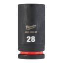 SHOCKWAVE&trade; IMPACT DUTY TRIECIENIZTURĪGAS UZGRIEŽŅU MUCIŅAS, 28 MM 3/4" IMPACT SOCKET DEEP - 1PC, 4932480387 MILWAUKEE