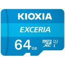 Kioxia microSD atminties kortelė 64GB LMEX1L064GG2, 100 MB/s, U1, SDXC, SD adapteris