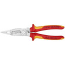Izolēti chrome knaibles elektriskai uzstādī&scaron;anai, Knipex, 13 96 200, 200 mm, VDE testētas, 6 funkcijas vienā rīkā.