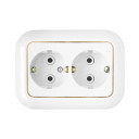 Розетка HARMONY LUX с заземлением, 2в., Белая BYLECTRICA