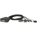 Aten KVM l&uuml;liti CS22D-A7, 2 x KVM porti, 2 x 1.2 m kaabel, USB toide, kaugjuhtimispuldi portide valik