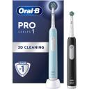 Oral-B Elektriskā zobu birste Pro Series 1 Duo Pro1 Duo Blue Black, 2 uzgaļi, 3 režīmi, akumulators, lādētājs