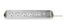 Desktop-Power-Plus USB-2.0-Hub 6-viisilise pistikuga, valge, Brennenstuhl, 1153590620, H05VV-F 3G1,5, 2m, h&otilde;be