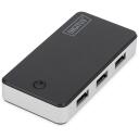 Digitus 4-portu USB centrmezgls DA-70231, 4x USB 3.0, melns, aktīvs, saderīgs ar Windows Vista/XP/7
