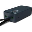 Port Connect ārējā USB-C akumulatora lampa 907003, 30000 mAh, 5 V, 2 x USB-A, Li-Poly, ātrā uzlāde, LCD displejs
