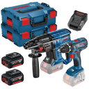 Instrumentu komplekts GSR18V-28 + GBH18V-20 2x4Ah BOSCH