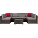 Комплект садовой мебели CLIFF, стол с подушками и угловой диван 19342 HOME4YOU