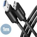 Axagon USB 3.2 į Micro-B kabelis BUMM3-AM10AB 1m, 3A, juodas