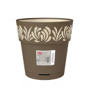 Flower pot with tray Gaia Ø30x29cm brown 2188602 STEFANPLAST