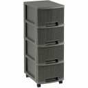 4 sahtliga ratastel kummut 10L Kootud 26x35x68cm pruun 0800073X59 KURVER