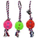 Besk Игрушка для собак 9146972, 11см, несколько цветов/вариантов, резиновый мяч с прочной веревкой, перетягивание, бросание