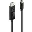 Lindy USB Type-C į DP 43342 2m 7680x4320@60Hz, tiesus kontaktas, juodas, PVC, auksinis, CE/FCC/REACH/RoHS/UKCA