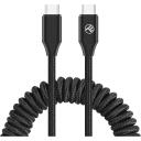 Tellur USB-C uz USB-C kabelis TLL155751, 1,8m, 60W PD, 480Mbps, melns, audums
