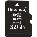 Intenso atminties kortelė micro SDHC 3403480 32 GB, skaitymo greitis 20 MB/s, ra&scaron;ymo greitis 5 MB/s, klasė 4, juoda