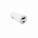 Sbox Auto lādētājs CC-095, DC 12-24 V, 20 W, TYPE-C PD 3.0, USB-A QC 3.0, balts
