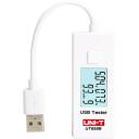 Uni-T USB testeris UT658B, 0~3.5 A, 3~9 V, 0~9999 mAh, LCD displejs, 10 cm kabelis, 10 datu komplekti