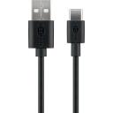 Goobay USB-C kabelis 59122, 2 m, 3 A, sinhronizācija un uzlāde, melns