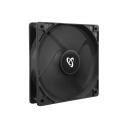 Sbox Ventiliatorius CF-120/R, 120x120x25mm, 12V, 120mA, 2000rpm, 39,5CFM, 25,9dB, juodas, plastikas