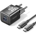 Vention mobilus įkroviklis TZ-FEQB0-EU-01 30W, 1 Type A, 1 Type C, greitas įkrovimas, juodas