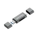 Vention CCHH0 USB 3.0 daudzfunkcionāls atmiņas kar&scaron;u lasītājs SD un microSD kartēm ar USB-A USB-C Micro-USB OTG pelēks