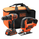 18 V suktuvas ir pjūklas 1B mink&scaron;tame dėkle BCK22S1S-QW BLACK DECKER