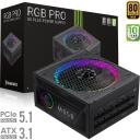 Gamemax Toite RGB PRO 850G, 850 W, Kuld, T&auml;ielikult modulaarne, 140 mm ventilaator, 80 PLUS Kuld