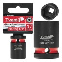 Impact Socket 1/2" 6PT 17mm CR-MO Tvardy T00210-17