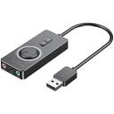 Vention USB garso kortelė CDRBB, 16 bit, 44100-48000 Hz, USB, 3.5 mm, 2 mygtukai, 0.15 m, juoda